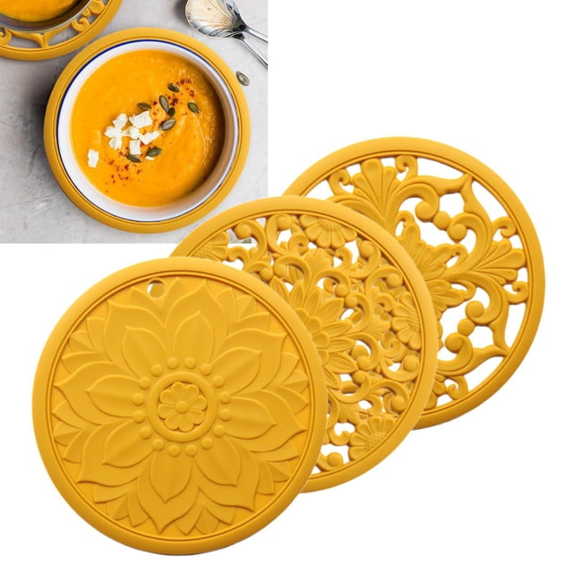 Alfombrillas de Silicona para Platos 3 uds Perfecl Amarillo