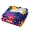 thumbnail image 2 of Kll Fleece Blanket Plush Throw Blanket Beach With Palm Trees,Soft Fuzzy Cozy Flannel Blanket For Couch Sofa Bed.(80"X60"), 2 of 9