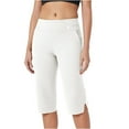thumbnail image 4 of CFLVAEK Dressy Capris for Women High Waist Stretch Plus Size Womens Capris Pants Pull On Slacks with Pockets Work Casual White XXXL, 4 of 9