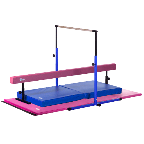 Little Gym Deluxe - Blue Adjustable Horizontal Bar and Landing Mat ...