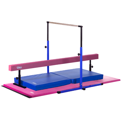 Little Gym Deluxe - Blue Adjustable Horizontal Bar and Landing Mat, Pink  Adjustable Balance Beam and Folding Gymnastics Mat - Walmart.com