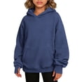 thumbnail image 3 of Abtuhar Fall Winter Hooded Sweatshirt Pullover for Girls Solid Long Sleeve Tops with Pockets Thumb Hole Style, 3 of 5