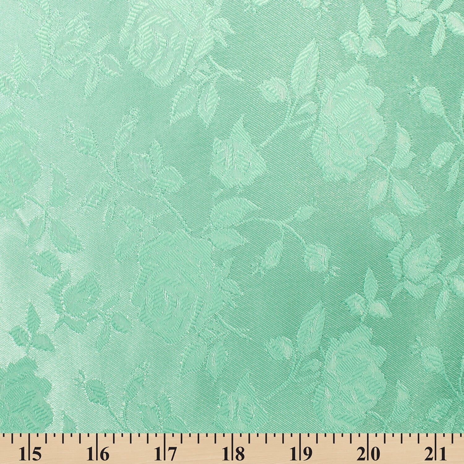 Rose Jacquard Satin 59/60 Inch Polyester Shiny 160 GSM Mediumweight Fabric By The Yard For Sewing, Apparel, & Décor - Aqua Green (5 Yards)