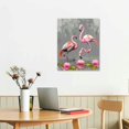 thumbnail image 3 of Nawypu  Animal Canvas Wall Art Pink Flamingo family Painting Picture Animal Love Canvas Prints Pink and gray Artwork Stretched and Framed Living Room Bedroom Decor, 3 of 5