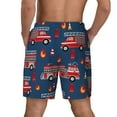 thumbnail image 4 of Balery Fire Truck 1 Mens Swim Trunks Swim Shorts for Men Quick Dry Inseam Beach Shorts with Compression Liner Pocket-X-Large, 4 of 9