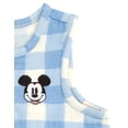 thumbnail image 5 of Disney Mickey Mouse Baby Boys' Sleeveless Cotton Gauze Button Romper Light Blue Gingham Mickey Mouse, 5 of 7