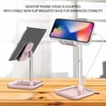 thumbnail image 4 of Adjustable Desktop Smartphone and Tablet Stand, Heavy Duty Adjustable Phone Stand with Mini Shelf, Non-Slip Rubberized Base Compatible to Smartphones, Tablets, iPads and Nintendo Switch – Pink, 4 of 10