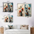 thumbnail image 4 of Designart "Teal Background Contemporary White Flower IV" Abstract Botanicals Framed Wall Art Set Of 2 - Modern Blue Framed Wall Art Set Of 2, 4 of 6