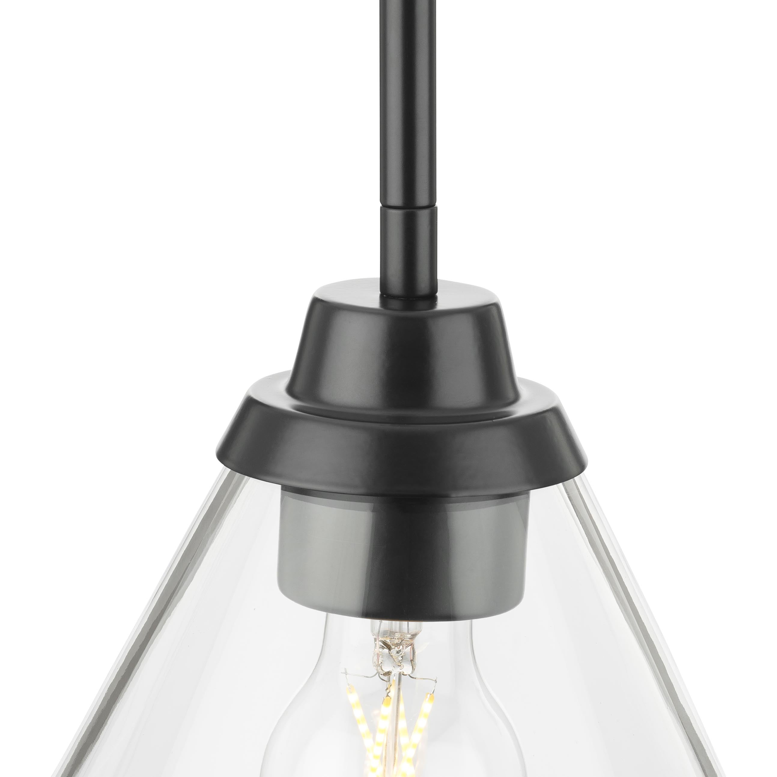 Better Homes & Gardens Brookside 7.5 in 1-Light Matte Black Pendant with Clear Glass