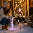 thumbnail image 6 of Yeciiwht Santa Claus Solar Watering Can Light – 32.7in Colorful Garden Stake Decoration Kettle Light, Outdoor Christmas Yard Lawn Light for Holiday Decor, 6 of 7