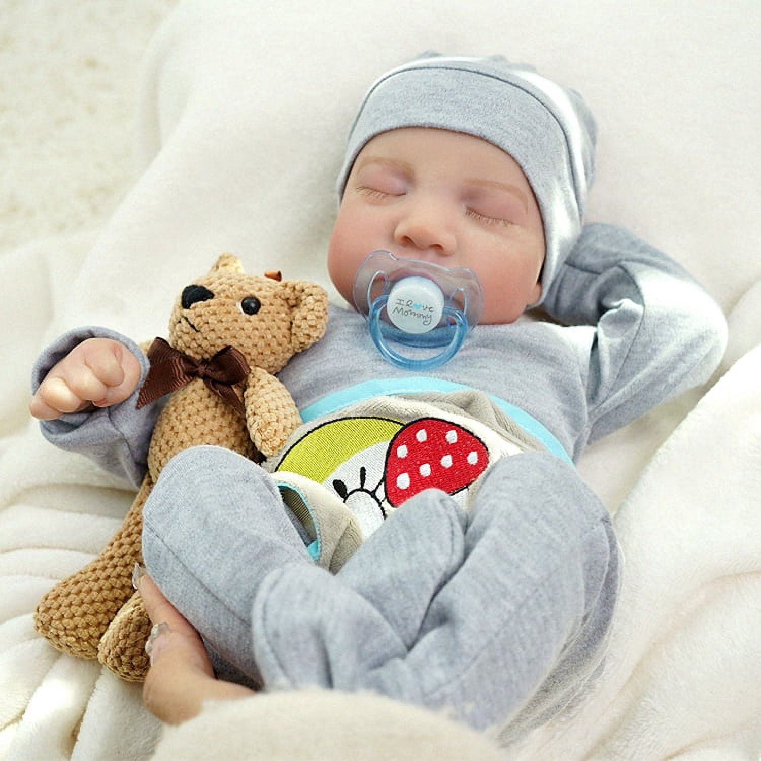 Reborn Baby Dolls 17-Inch Soft Cloth Body Realistic Baby Doll Newborn Baby Dolls Accessories for 3+ Years Old