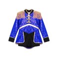 thumbnail image 5 of Haitryli Kids Circus Ringmaster Costume Girls Fringe Sequins Leotard Halloween Carnival Dress Up Royal Blue 6, 5 of 7