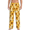 thumbnail image 2 of Lsque Vintage Marble Pattern Sunflower Print Men's Pajama Pants, Lounge Pant - Comfortable Home Wear,Elastic Waistband, Stylish Design-XX-Large, 2 of 9