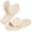 Cream White, variant on HomeTop Women's Corduroy Open-toe Slippers with Adjustable Closure Light Gray,7-8 US