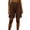 Brown, variant on Women's Casual Linen Shorts Elastic Waist Summer Beachwear Bermuda Pants Gray XL