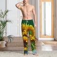 thumbnail image 5 of Uemuo Sunflowers in Bucket Pattern Men's Wide Leg Palazzo Lounge Pants with Pockets Light Weight Loose Comfy Casual Pajama Pants-Small, 5 of 9