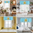 thumbnail image 5 of Yellow Beer Mugs Valance Curtain for Windows Golden Beer Wheat White Blue Rhombus Plaid Rod Pocket Curtain Valances Short Window Treatments Panels for Kitchen Bathroom Laundry Basement 42 x 12 Inch, 5 of 9
