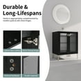 thumbnail image 5 of 28" Bathroom Vanity, Modern Double Door Storage Cabinet With Ceramic Single Sink, Soft Closing Glass Door, Freestanding Bathroom Sink Cabinet, Black, 5 of 9