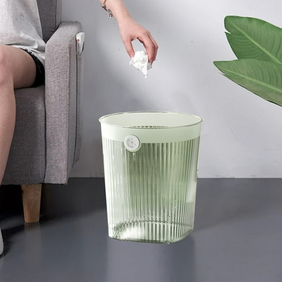10-Inch Slim Plastic Trash Can, Lidless Wastebasket for Bathroom, Bedroom & Kitchen, Space-Saving Design,Green