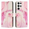 thumbnail image 1 of SaniMore Magnetic Closure Wallet Case for Samsung Galaxy S23 Ultra with Card Holder, Painted Marble Pattern PU Leather Cover Support Kickstand & Wrist Strap Shockproof Protective Shell, Rosegold, 1 of 8