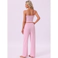 thumbnail image 4 of DARING DIVA Women's Pajama Set Cami Jersey Knit Adjustable Spaghetti Strap Pants M Pink, 4 of 7