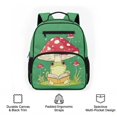 thumbnail image 6 of Jeiento Frog Preschool Backpack for Toddler Boys 3-5, Mushroom 13.5 Inch Kids School Bag, Lightweight Bookbag with 2 Front Zipper Pockets, Green, 6 of 7