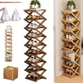 thumbnail image 1 of The 9-Tier No-Assembly Bamboo Rack, 2026 New Foldable Vertical Storage Organizer, Eco-Friendly, Durable, and Beautiful, No Installation Required, for Entryway Closet Dorm (Brown,9 Tier), 1 of 8