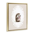 thumbnail image 2 of Stupell Industries Cottage Vintage Bow Hedgehog on Gingham Gold Floating Frame Canvas Art, 25 x 31, by Christine Simpson Art, 2 of 8