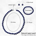 thumbnail image 2 of Blue Lapis Lazuli Costume Jewelry Set for Women Bead Necklace Beaded Stretch Bracelet & Earrings 925 Sterling Silver Stress Relief  for Women Christmas Gifts, 2 of 12