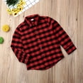 thumbnail image 3 of One opening Plaid Toddler Kid Baby Boy Girl Printed Plaid Tops Long Sleeve T-shirt Clothes, 3 of 4