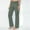 Army Green, variant on FRSASU Women solid color straight-leg Pants with Pockets Stretch Casual workwear elastic waistband sports pants Khaki