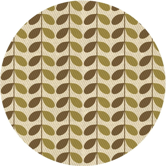 Ahgly Company Indoor Round Patterned Cardboard Brown Gold Area Rugs, 8' Round