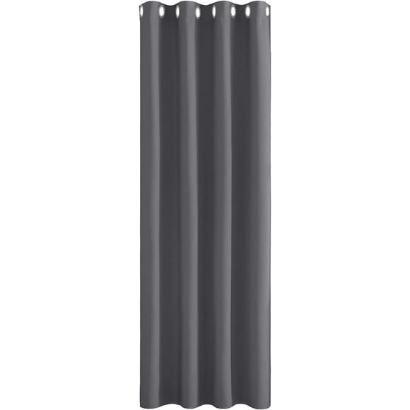 Blackout Curtain - Window Decoration - Set of 1 Heat Resistant Thermal Insulated Curtains with Eyelets Light Insulation and UV Rays, Ready to Hang, L 132 x H 210cm, Gray