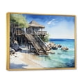 thumbnail image 2 of Designart "Maldivian Beaches III" Nautical & Beach Floater Framed Canvas Art Print, 2 of 7