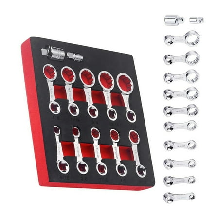 12PCS Torques Adapter Set 5/16", 3/8", 7/16", 9/16", 5/8", 11/16", 3/4", 13/16", 7/8",3/8" Drive