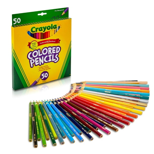 Lápices de colores Crayola con puntas preafiladas de 50 unidades, no tóxicos