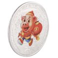 thumbnail image 4 of Moneda conmemorativa del año del cerdo, regalo plisado de plata, regalo artesanal de Año Nuevo (plateado), 4 of 8