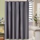thumbnail image 2 of Cortina de ducha gris impermeable y antibacteriana de 240 x 200 cm, EVA, resistente al moho, lavable, 16 ganchos, sin PVC para bañera, 2 of 5