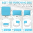 thumbnail image 2 of Kimunuk 14 Piece Outdoor Furniture Replacement Cushions, 5" Foam Foam High-Density, Fits 6-Seat Sectional Rattan Conversation Set, Patio Water-Resistant Sofa Cushions, Lake Blue, 2 of 6
