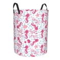 thumbnail image 2 of Daiia Seahorse and Starfish Round Laundry Basket with Handles Thickened Waterproof Circular hamper,Dirty Clothes Storage Basket for Bedroom,Bathroom,College Dorm-Small, 2 of 8