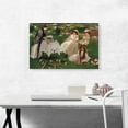 thumbnail image 2 of ARTCANVAS Tea Time In The Garden Canvas Art Print by Fernand Toussaint - Size: 26" x 18" (0.75" Deep), 2 of 9