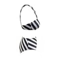 thumbnail image 3 of Traje de Baño Ocean Pacific para Mujer, Broche Espalda, Plisado Pecho, Rayas Negro Talla M 2 Piezas, 3 of 4