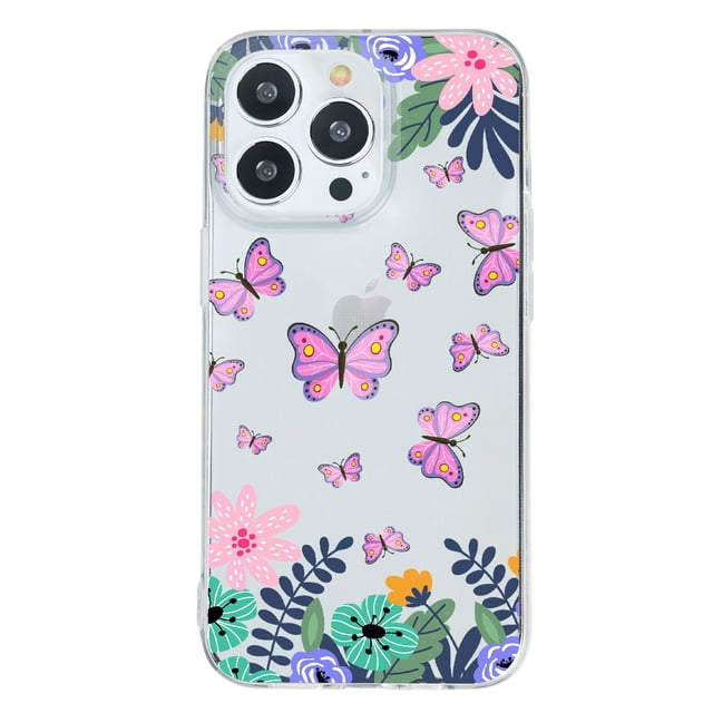 Funda Antigolpes InstaCase para iPhone 13 Pro Max mariposas y flores