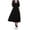 Black, variant on Zpanxa Summer Dresses for Girls College Style Solid Color Puff Sleeve Square Neck Mid Long Polyester Dress White 5-6 Years