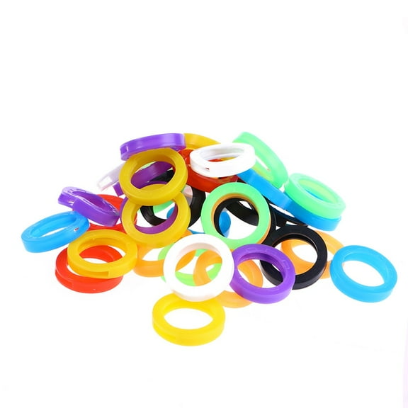 PINXOR Silicone Round Key Tags, Mixed Color, 24 Count