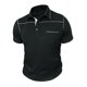 thumbnail image 4 of Blusa y camisa de manga corta con cuello vuelto para hombre, blusa de manga corta de color liso con botones y bolsillo y cuello vuelto, blusa de poliéster para hombre, 4 of 6