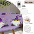 thumbnail image 5 of Fitted Tablecloth for Round Table, Mardi Gras Cartoon Cute Dwarfs Table Cover with Elastic Edge Waterproof Table Cloth, Purple Circle Table Covers for Kitchen Indoor Outdoor Picnic Party, 5 of 9