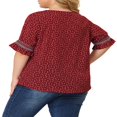 thumbnail image 3 of CHUANK Women‘s Plus Size Summer Outfits Pin Dots Floral Fashion Blouses, 3 of 7