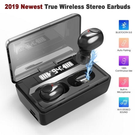 Bluetooth 5.0 Wireless Earbuds, Bietrun Wireless Headphones 100 Cycle Playing Time IPX4 Sweatproof Deep Bass Bluetooth Earphones Headset with 1800mAh Charging Case for iPhone/Android Cell