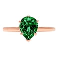thumbnail image 7 of Solitaire Engagement Ring for Women - 1ct Simulated Emerald in 14K Rose Gold Promise Ring, 7 of 7